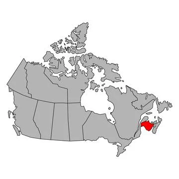New Brunswick of Canada map shape, travel web flat concept icon vector illust 스톡 일러스트