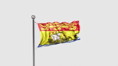 New Brunswick Flag  Animation Loop Include Alpha 3D Rendering Stock-Footage 283043085