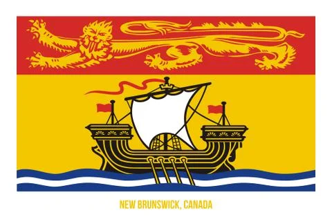 New Brunswick Flag Vector Illustration on White Background. Stock Illustration