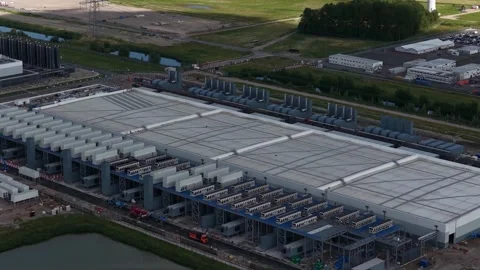 New build data center in Eemshaven, The Netherlands, B2B cloud server Stockbeeldmateriaal 315093062