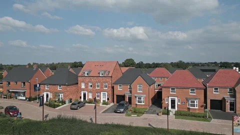 New Build housing development, Crewe, Cheshire, England Stock Footage 283357539