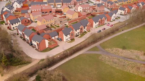 New Build Housing Development  UK Stock-Footage 87047635