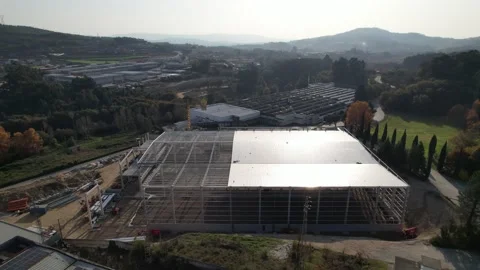 New Building Construction Aerial View Stock Footage 165840814