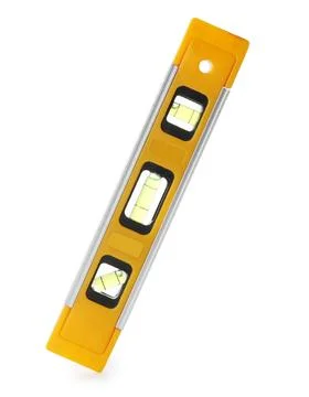 New building level on white background. Professional construction tool Fotos de archivo