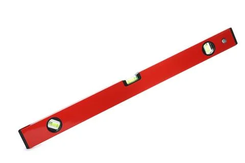 New building level on white background. Professional construction tool Fotos de archivo