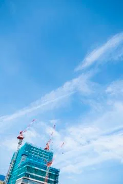 New building is under construction for development project at Shiodome  Tokyo. Stock Photos