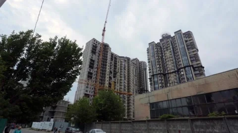 New Building Under Construction in Kiev, Ukraine. Stock Footage 53123847