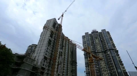 New Building Under Construction in Kiev, Ukraine. Stock Footage 53123849