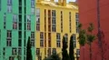 New buildings with many-coloured facades HD Footage