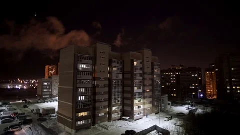 New buildings at night Video stock 79678988