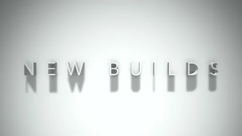 New builds 3D title animation with shadows on a white background Video stock 297798115