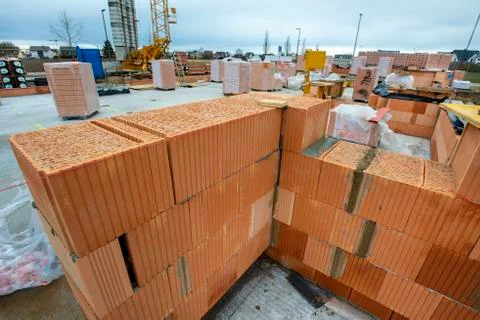 New built house in construction Stock Photos