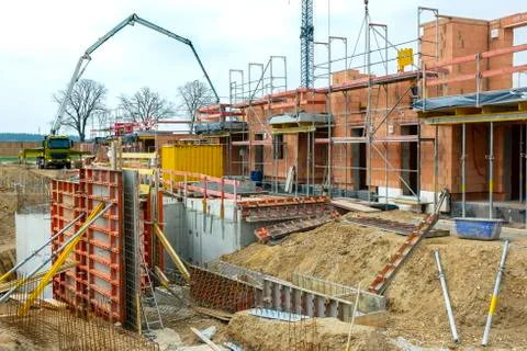 New built house in construction Stock Photos