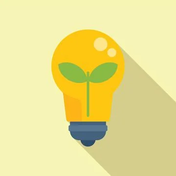 New bulb idea icon flat vector. Think solution Stock Illustration
