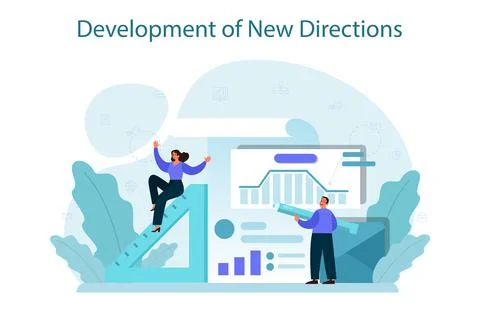 New business directions development concept. Business expansion Illustrazione stock