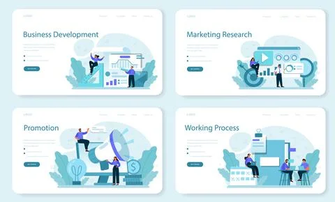 New business directions development web banner or landing page set. イラスト素材