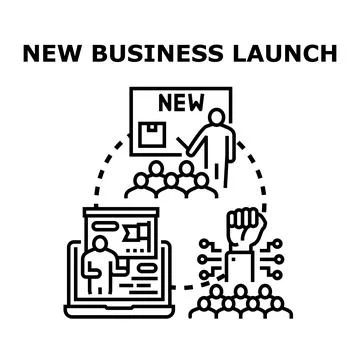 New business launch startup strategy development process Stock Illustration