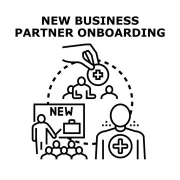 New business partner onboarding process vector concept Stock Illustration