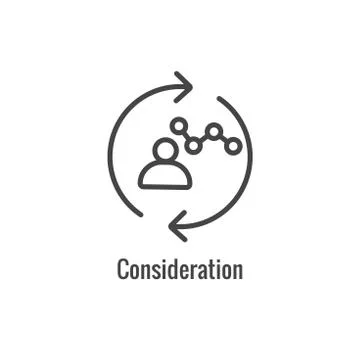 New Business Process Icon - Consideration phase Stock Illustration