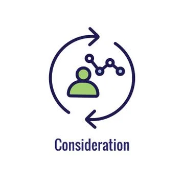New Business Process Icon - Consideration phase Stock Illustration