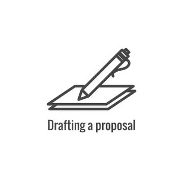New Business Process Icon | Proposal Draft phase Stock Illustration