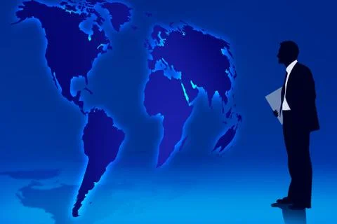 New business silhouette background Stock Illustration