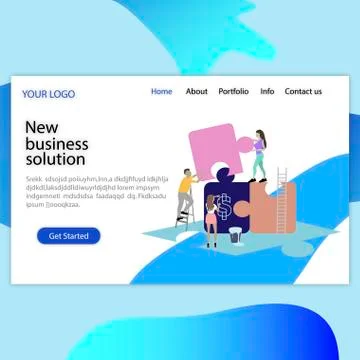 New business solution, solve problem, business service Illustrazione stock