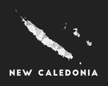 New Caledonia - communication network map of country. New Caledonia trendy .. Illustrazione stock