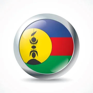 New Caledonia flag button Stock Illustration