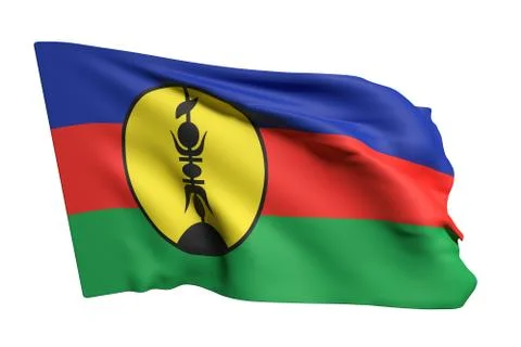 New Caledonia flag waving Stock Illustration