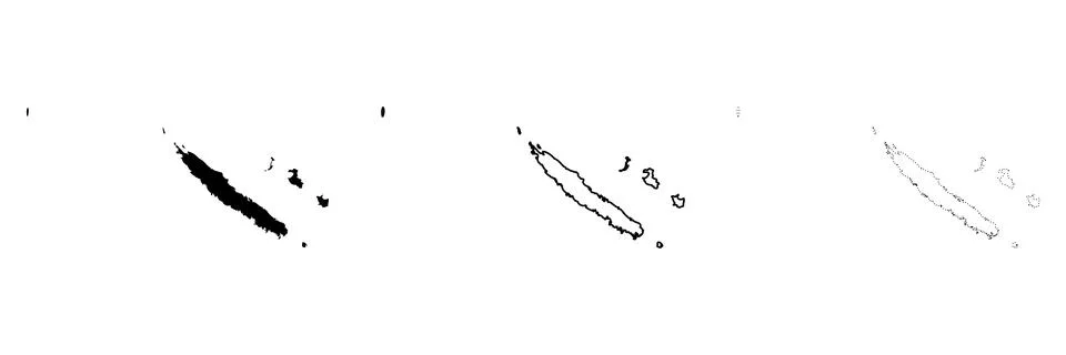 New Caledonia islands vector map silhouette Stock-Illustration