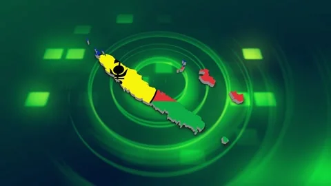 New Caledonia Map and Flag Background Stock-Footage 344278892