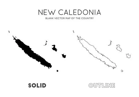 New Caledonia map. Blank vector map of the Country. Borders of New Caledoni.. Stock Illustration