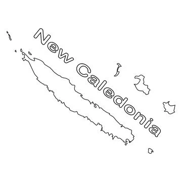 New Caledonia map icon design Stock Illustration
