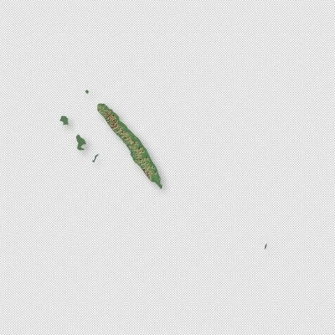 New Caledonia Rotating 3D Relief Map Seamless Loop, Alpha Channel 4K 스톡 동영상 340706296