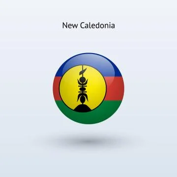 New Caledonia round flag. Vector illustration. Stock Illustration