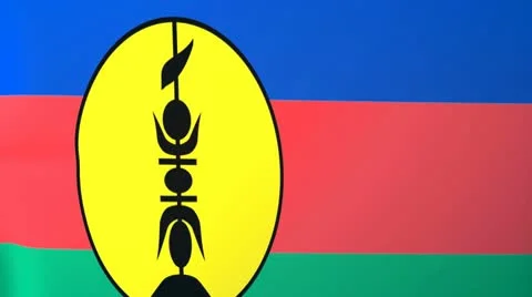 New Caledonia Waving Flag Stock Footage 10762253