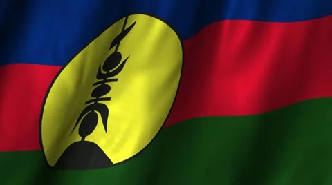 New Caledonia Waving Flag Stock Footage 12315917
