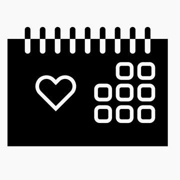 New calendar with heart vector icon. Stock Illustration