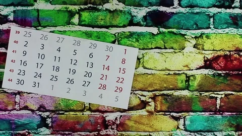 New calendar month on multi-colored Stock Footage 82011518