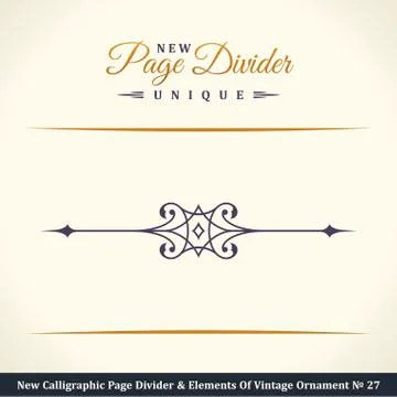 New Calligraphic Page Dividers and Elements of vintage ornaments Stock Illustration