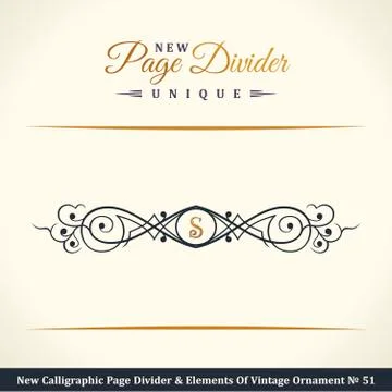 New Calligraphic Page Dividers and Elements of vintage ornaments Stock Illustration