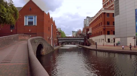 New Canal Side At King Edwards WharfI In Birmingham West Midlands Stock Footage 65997797