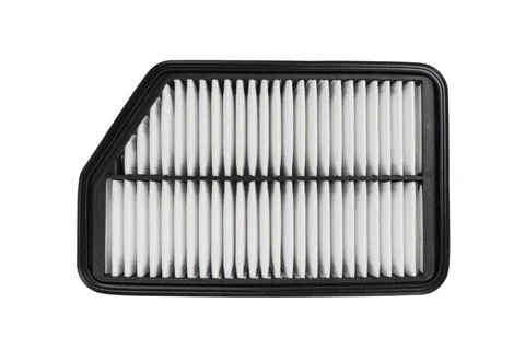 New car air filter element. Car engine air filter isolated on white backgro.. Fotos de archivo