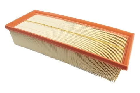New car air filter element. Car engine air filter isolated on white backgro.. Stock Photos