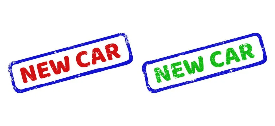 NEW CAR Bicolor Rough Rectangular Watermarks with Unclean Styles イラスト素材