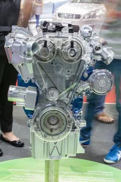 New car engine on display Stock Photos