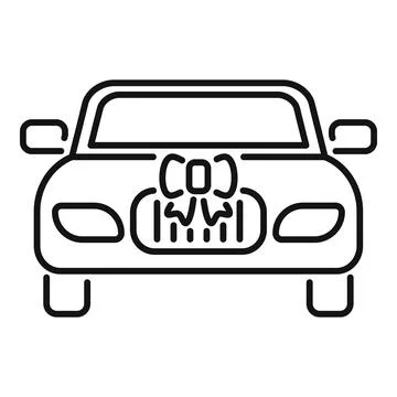 New car gift present line art vector icon Stock Illustration