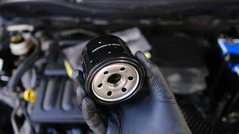 The new car oil filter. Stock Footage 132955376
