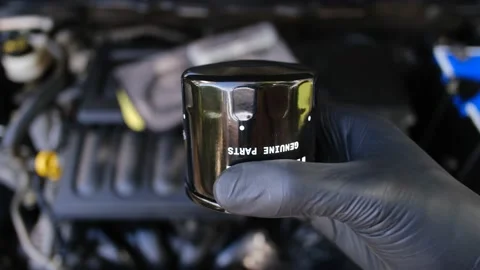 The new car oil filter. Stock Footage 132955489